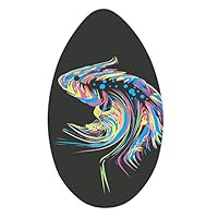 HANXIAODONG Lightweight Bodyboard for Kids 35 Inch Skimboard Full Printing Wooden Surfing Boarding for Kids and Adults Surf Beach Toys (Color : Black, Size : 35 inch)