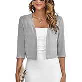 Heymoments Women's Thin Shrugs Lightweight Open Front Cropped Cardigan for Women