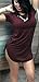 Hqclothingbox Women's Short Sleeve Slim Mini Tee shirt Dress XX-Large Wine Red