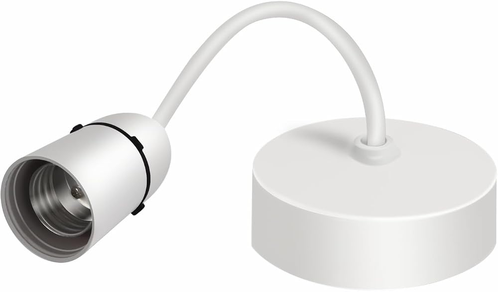 Caldarax White E27 Pendant Light Fitting 6in Ceiling Rose 150mm