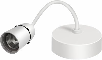 Caldarax White E27 Pendant Light Fitting 6in Ceiling Rose 150mm