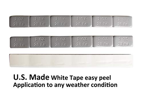 Accretion 1 Oz, Grey Wheel Weights (Lead Free). USA Made White Tape Backing. Corrosion Resistance, Low Profile. 90 Oz Total, 5.6 Lbs(90 Pcs) - Thumbnail 3
