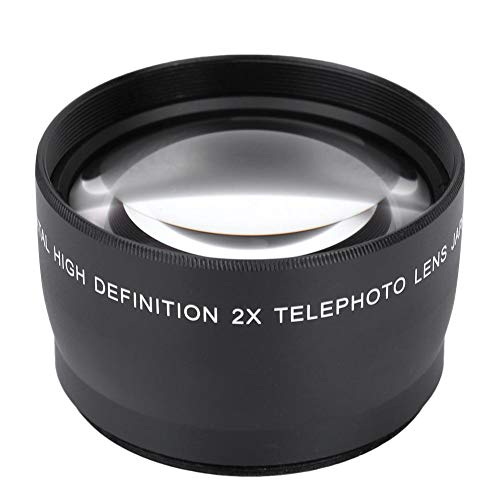 Akozon 58mm 2X Telephoto Lens, 2X Magnification, E Mount, Aluminium Alloy Body with Optical Glass Elements, Compatible with E Mount Cameras