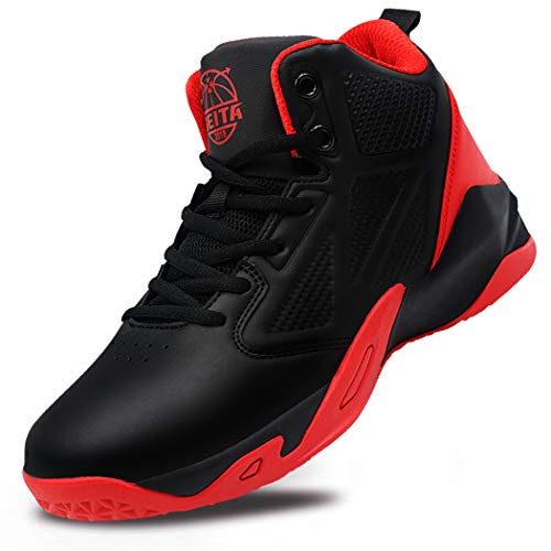 Beita Girls Basketball Shoes Boys High Tops Sneakers Athletic Trainers Shoes for Big Kids, Children, Teens, Boys, Professional Anti-Skid & Durable for Indoors & Outdoors BlackRed - Thumbnail 7