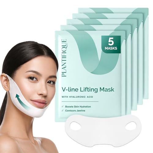 PLANTIFIQUE Double Chin Belt Face V-Line | Firming Masks for a Sculpted and Toned Face Contour | Natural Solution for a Young and Fresh Look | 5 Masks