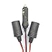 Besteek 12V 15A 2-Way Car Cigarette Lighter Splitter, 12 Volt 16AWG Cigarette Lighter Extension Cord