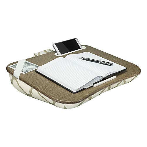LapGear Designer Lap Desk with Phone Holder – Beige Quatrefoil – Fits up to 17.3 Inch laptops – Style No. 45526