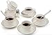 Porcelain Tea Cup and Saucer Set Coffee Cup with Saucer and Spoon 18 pc, Set of 6 (Floral)