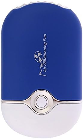 Awakingdemi Mini Personal Fan Portable USB Rechargeable Mini Bladeless Handheld Air Conditioning Fan Bladeless Portable Refrigeration Fans with Stand Sports Cooling Fan (Blue)