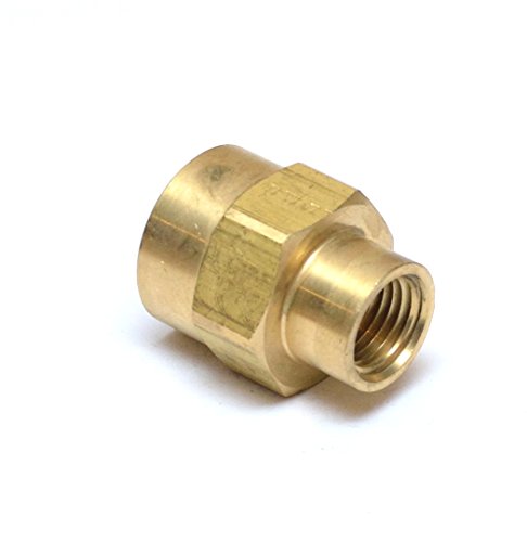 FasParts Brass Reducing Pipe Female Coupling Adaptor Adapter Connector Fitting 1/2" NPT Female - 1/4" NPT Female