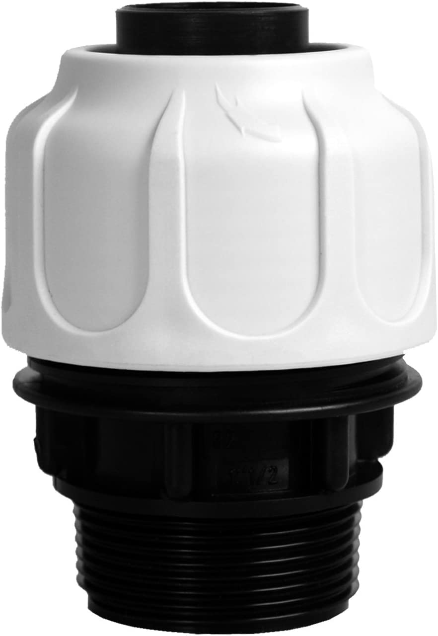 T.I.P. 30967 Hose Connection Clamp Fitting 1 ½ Inch Male Thread 38 mm for Swimming Pools and Sand Filter Systems