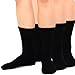 TeeHee Viscose from Bamboo Diabetic Crew Socks 3-Pack (10-13, Black)