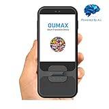 Translator Device,OUMAX TD05 Smart Real-time Voice Two-Way Multi Speech/Text WiFi 2.4 Inch IPS Touch Screen,Voice Recognition, Text to Speech, Push to Talk 51 Languages - Black