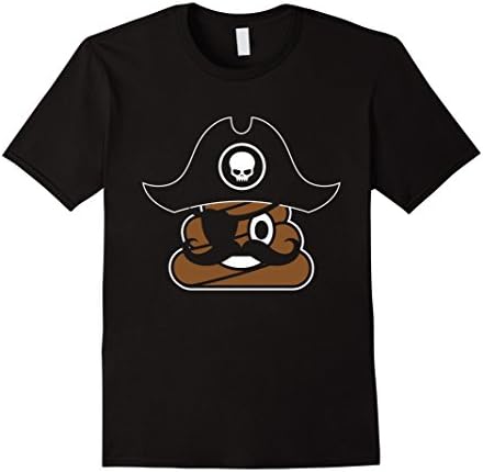 Mens Poop emoji halloween shirt Pirate style 2XL Black