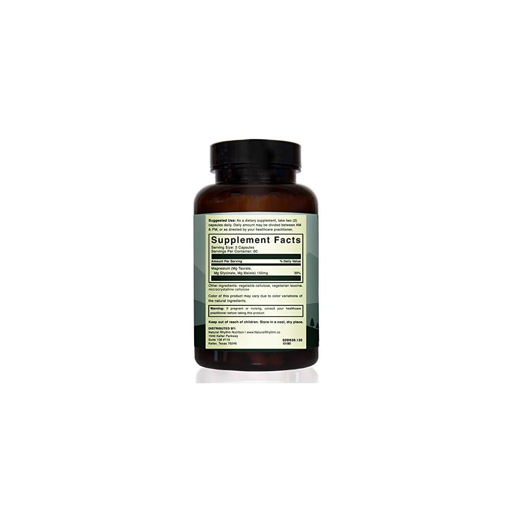 Triple Calm Magnesium 150mg of Magnesium Taurate, Glycinate, and Malate for Optimal Relaxation