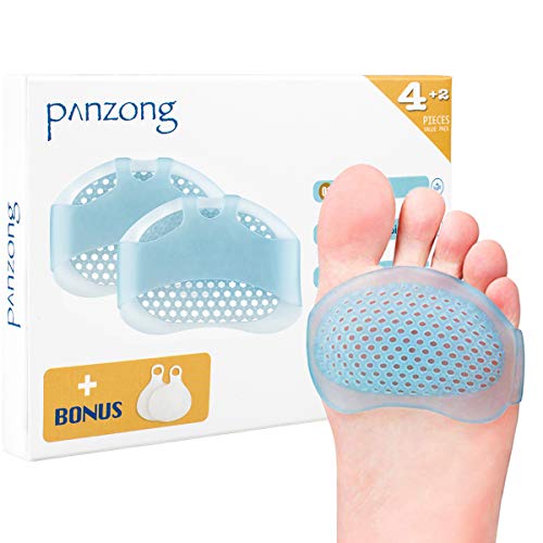 Metatarsal Pads Ball of Foot Cushions for Women and Men, 6 PCS Soft Gel Forefoot Pads Heel Cushion Inserts for Metatarsalgia Neuroma Mortons Neuroma Pads Atrophy Burning Sensations Relieve Pain