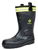 DREAM PAIRS Men's 0615W Water Proof Fur Interior Black Rubber Winter Snow Rain Boots 10 M US
