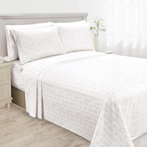 Elegant Comfort Luxury Soft Bed Sheets Wave Pattern - 1500 Premium Hotel Qualit…