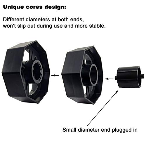 Tape Dispenser,Holder Fits 1" and 3" Core,Desk Heat Tape Dispenser 6.3 x 2.4 x 3.3 Inch,Weighted Non-Skid Base,Easy for One-Handed Dispensing,2-Pack Black - Thumbnail 2