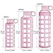 Origin Best BPA-Free Borosilicate Glass Water Bottle with Fun Square Silicone Sleeve and Leak Proof Lid - Dishwasher Safe (Pale Pink, 32 Oz)