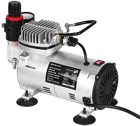 AMPQON Mini Air Compressor Professional Gravity Feed Dual-Action Piston Airbrush Compressor Electric Spray Gun Spray Paint