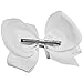 White Grosgrain Bow Clip - Extra Large Bows with Alligator Clips by CoverYourHair