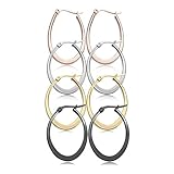 Miraculous Garden 4 Pairs Womens Stainless Steel Hypoallergenic Huggie Hoop Earrings Set