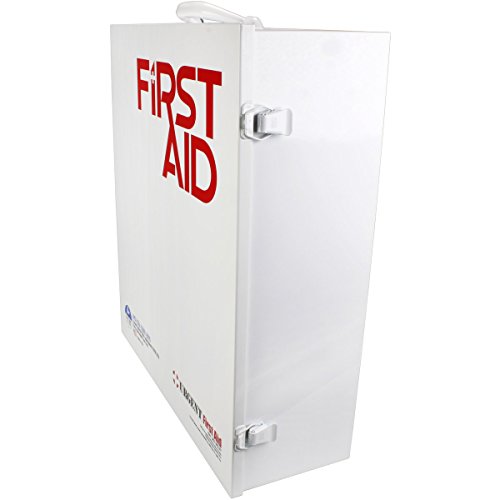 OSHA & ANSI 3 Shelf Industrial First Aid Cabinet with Pocket Liner, 100 Person, 1316 Pieces, 2015 Class A+, Types I & II, Made in USA by Urgent First AidTM with extra content & NEW ANSI First Aid Guide