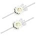 FAYBOX 2 Pack Velvet Open Rose Silvery Bling Ribbon Rhinestone Stretch Bracelet Wedding Prom Wrist Corsage Hand Flower Ivory