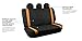 FH Group Car Seat Covers Unique Flat Cloth Full Set Automotive Seat Covers Front Set and Rear Solid Bench Orange Black Seat Covers w. Gift Universal Fit Interior Accessories for Cars Trucks and SUVs