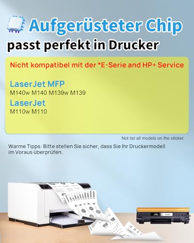 Yowell 142A W1420A Toner Cartridge with Chip Compatible with HP 142A W1420A 142X W1420X for HP LaserJet MFP M140w Toner for LaserJet M110w M110 MFP M139w M139 M140w M140 (1 Black)