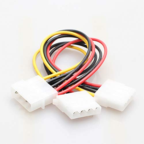 Lime2018 2pcs 4Pin IDE PSU Power Splitter Cable.Standard 4 Pin Power Connector for Computer Hard Disk, Cooling Fan, CDROM, DVD-ROM. (1 to 2)