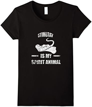 Womens Funny Stingray Is My Spirit Animal T-shirt Sea Pet Zoo Meme Small Black