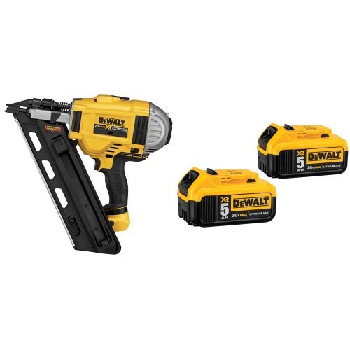 DEWALT DCN692B 20V Max XR Brushless Dual Speed Nailer & DEWALT DCB205-2 20V MAX XR 5.0Ah Lithium Ion Battery, 2-Pack