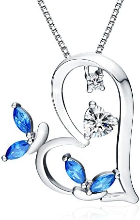 "Blue Butterfly" Pendant Necklace,Sweet Gift for Girls &amp; Women, 18"