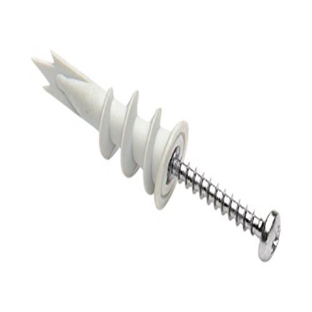 Merriway BH03657 (10 Pcs) Nylon Self Drilling Drywall Plasterboard Hollow Wall Fixing Anchor with Screw, 32 mm (1.1/4 Inch) - Pack of 10 Pieces