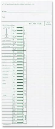 Acroprint09-6103-080 Time Card for ATT310 Time Recorder, Pack of 200 Time Clock