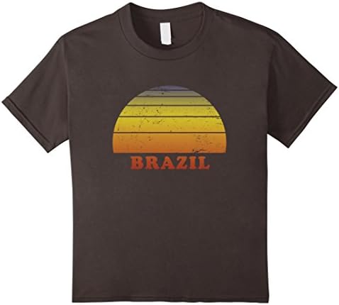 unisex-child Brazil Retro Vintage T Shirt 70s Throwback Surf Tee 12 Asphalt