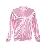 Ladies 1950s Grease Pink Lady Jacket Costume T-shirt Party Fancy Dress
