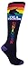 MOXY Socks Black and Rainbow Unicorn! Knee-High Fitness Socks