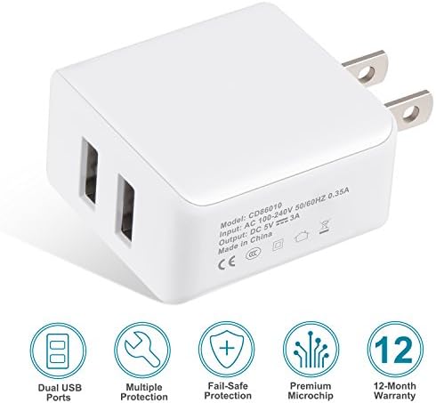 2-Port 24W USB Wall Charger(White)