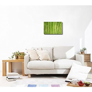 Close Up Of Fresh Green Bamboo Sticks Wall Decor Canvas Art Wall26