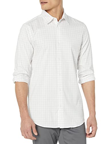 Amazon Essentials Men's Slim-Fit Long-Sleeve Stretch Dress Shirt, Lavender, Win…