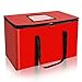Oxford Food Delivery Bag – Large Commercial Catering Bag,Heavy Duty Bag for Food Transport - Hot and Cold Thermal Insulated Food Carrier with Zippers -23in x 13in x 15in(H) (Red)