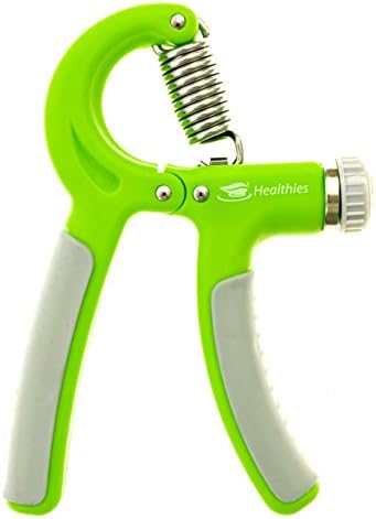 Healthies Hand and Forearm Grip Strengthener Improves Your Performance in Sports, Music, and Is an Ideal Rehabilitation and Stress Relief Tool (Green)