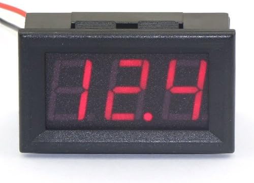 VvW 2 Wire Red LED Panel LED Display Voltage Meter Voltmeter+with Reverse Polarity Protection