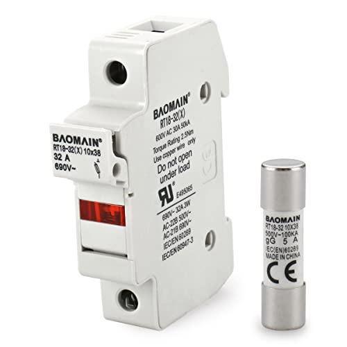Baomain Cylindrical Fuse Holder RT18-32(X) 10mm X