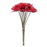 10 PCS Real Touch Latex Silk Artificial fake plastic Daisy Chrysanthemum Flowers Sun Chrysanthemum,Sunflower, Simulation Gerber, Dimorphotheca,Party Room home Decoration DIY Flower Bouquet (red)