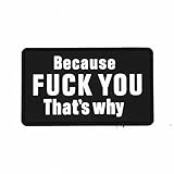 NEO Tactical Gear Because Fuck You That's Why PVC Rubber Offensive Morale Patch - Hook Backed (Glow in The Dark)