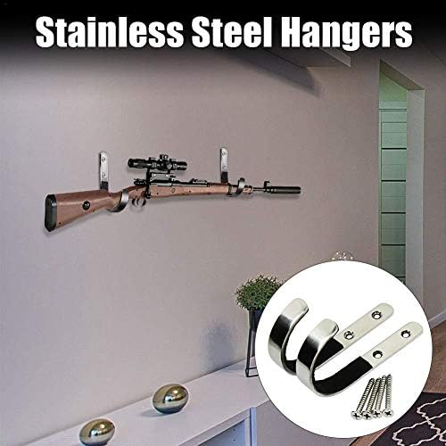 Rvest Sports Gun Rack Shotgun Hook Wall Mount Rack Hangers Stainless Steel Material Multi Function Hook Rack 2 Pcs